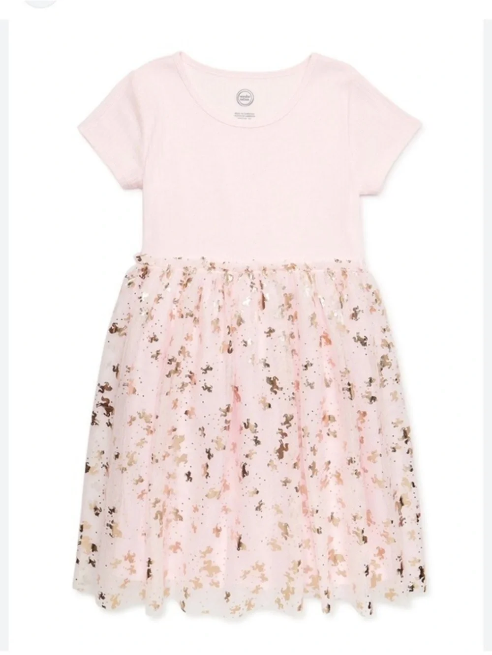 Wonder Nation Girls Short Sleeve Tutu Dress, Size Medium (7-8) Pink Dress